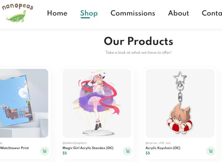 Nanopeas Online Shop